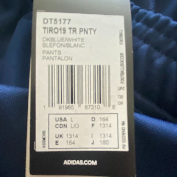 BNWT ADIDAS Track Pants with Climacool Blue with 3 White Stripes Youth Size L - Picture 5 of 7